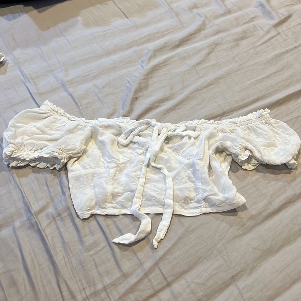 O.Vianca White crop top. Used. $10 or best offer